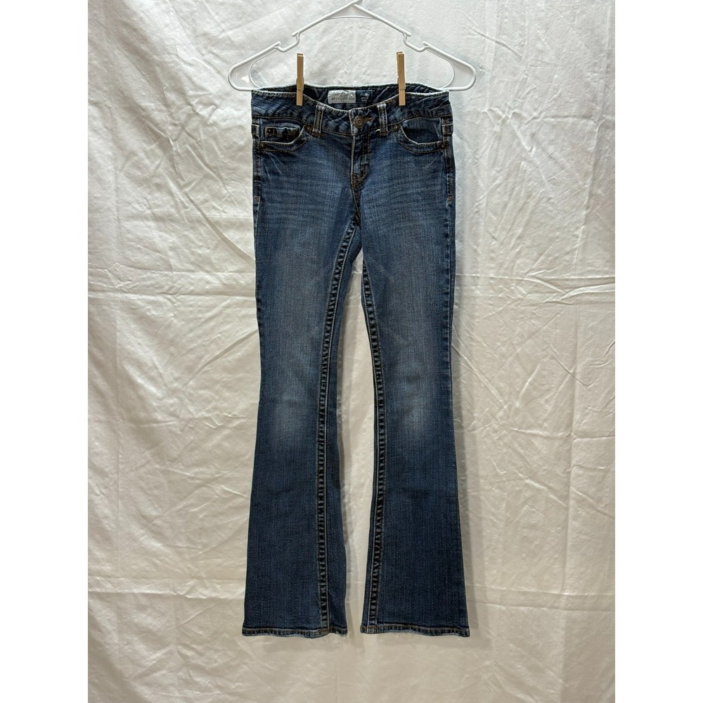 Aeropostale Skinny Flare Jeans Womens Sz 0  Medium Wash Bootcut Stretch Y2K